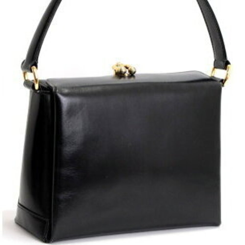 Gucci Horseshoe Handbag Calf Leather Black - Picture 2 of 6